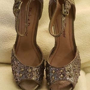 Pink & Pepper Pewter Multi Texture Heels